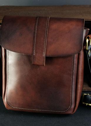 Кожаная мужская сумка Уильям, натуральная кожа итальянский Кра...