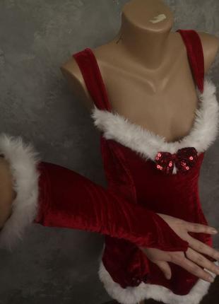 Новый новогодний костюм для танцев снегурочка перчатки