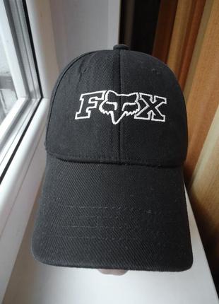 Мотокепка fox racing flexfit черная оригинал (s)