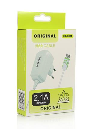 Зарядний пристрій 220В 2,1А з кабелем USB - micro USB 1,5м Ori...