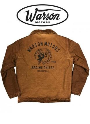 Стильна байкерська куртка warson motors heavy big chief кафе...