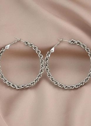 Серьги-кольца под цепочку, серёжки, сережки, украшение, подаро...