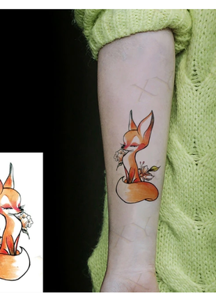 Временная татуировка лиса лисичка