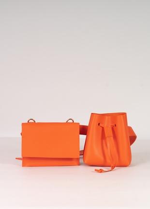 Женская сумка на пояс оранжевая сумка на пояс поясная сумка 2в1