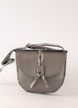 Женская сумка через плечо серебряная сумка металлик сумка змея