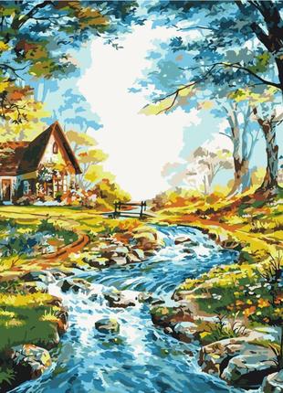 Картина по номерам 40×50 см Kontur Дом у реки DS0455