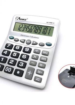 Калькулятор с большими кнопками и большим экраном KENKO KK-1048