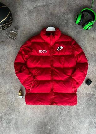 Куртка пуховик nike nocta червона / утеплені зимові куртки найк