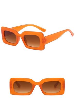 Новые солнцезащитные очки оранжевые крупные прямоугольные ретр...