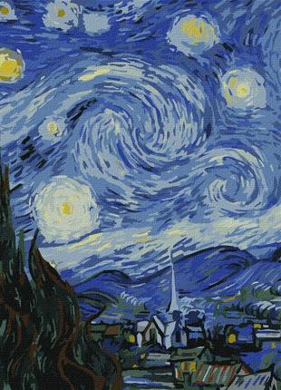 Картина по номерам Звездная ночь Винсент Ван Гог 40х50 (Идейка)