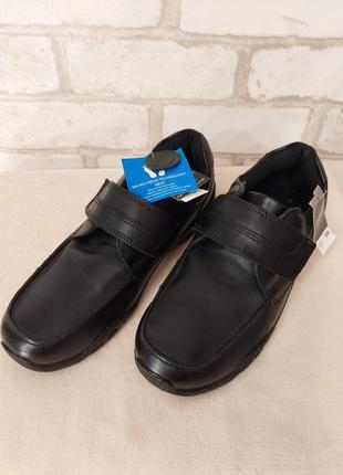 Фірмові next туфлі з биркою зі 100% шкіри в чорному кольорі, р...