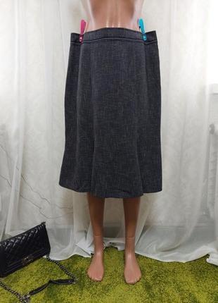Новая базовая юбка миди в темно сером цвете, размер 2хл