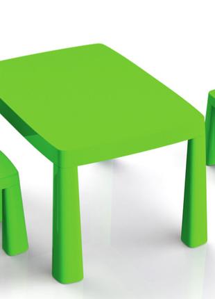 Дитячий стіл та два стільці (04680/2) Долоні, пластиковий зелений
