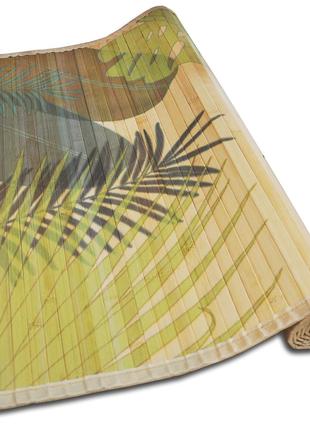 Циновка из бамбуковых палочек с подкладкой и рисунком (70*120)