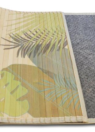 Циновка из бамбуковых палочек с подкладкой и рисунком (60*90)