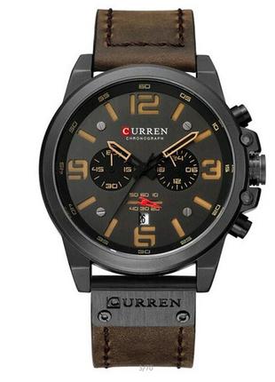 Классические мужские наручные часы Curren 8314 Black-Brown