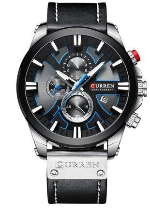 Классические мужские наручные часы Curren 8346 Silver-Black