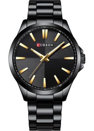 Классические мужские наручные часы Curren 8322 Black-Gold
