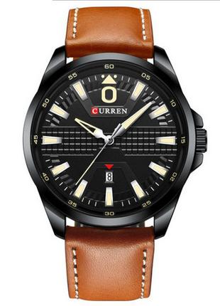 Классические мужские наручные часы Curren 8379 Black-Brown