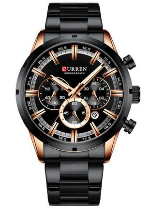 Классические мужские наручные часы Curren 8355 Black -Cuprum