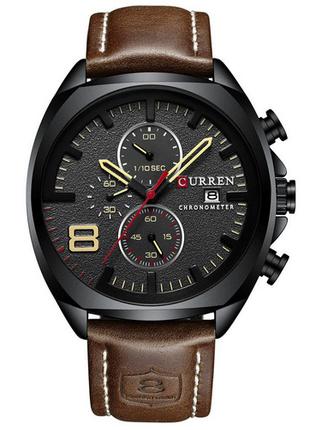 Классические мужские наручные часы Curren 8324 Black-Brown
