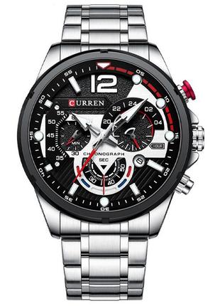 Классические мужские наручные часы Curren 8395 Silver-Black