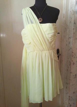 Новое,с бирками,лимонное (фото3),воздушное,нарядное платье с п...
