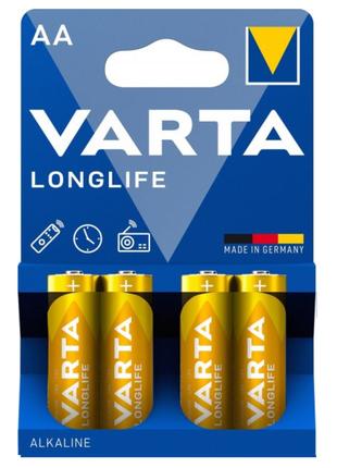 Батарейка щелочная VARTA LongLife AA/LR6, блистер 4 шт