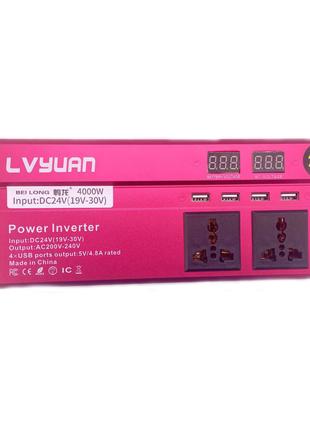 Инвертор Lvyuan Power 4000W 013 с 24В на 220В (3 розетки, 4 US...