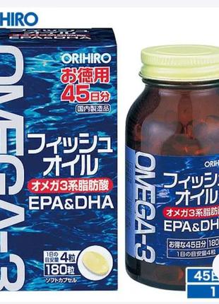 Omega омега-3 рыбий жир высокоочищенный epa dha, orihiro япони...
