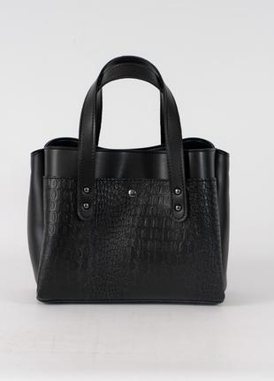 Женская сумка тоут черная сумка рептилия классическая сумка