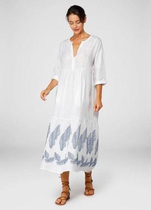 Нова сукня италия льон з вишивкою розмір м/l білосніжне
