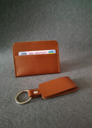 Шкіряний картхолдер, Міні гаманець для карток з натуральної шкіри