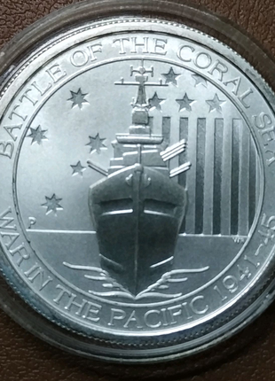Австралия 50 центов 2014 Битва не Коралловом море Серебро Срібло