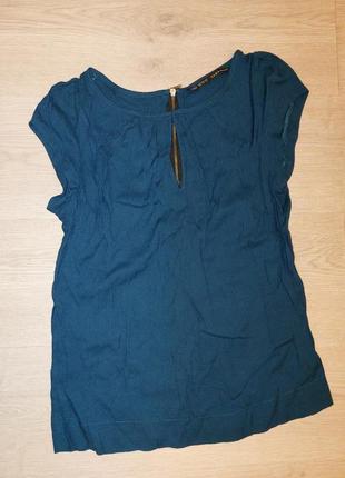 Блузка zara, сине-зеленого цвета , размер xs