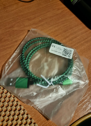 Зелёный кабель micro-usb 1м провод шнур