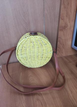 Плетена сумка Memos з соломи 18 см (Жовта)
