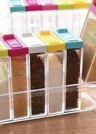 Подставка с контейнерами для специй Seasoning Six Piece Set