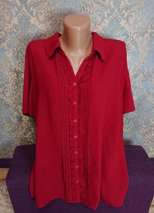 Женская блуза бордового цвета блузка блузочка большой размер б...