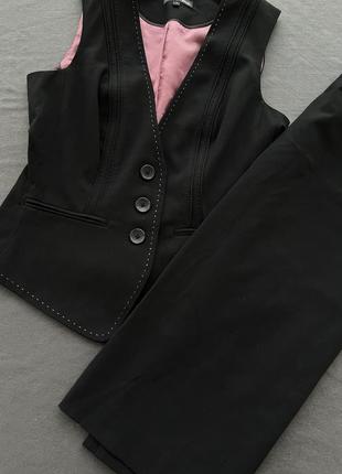 Костюм піджак юбка чорний базовий класичний офіс next