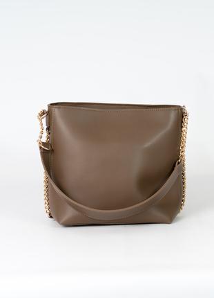 Женская сумка мокко сумка на цепочке сумка среднего размера моко