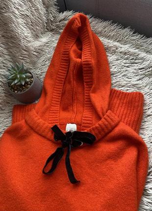 Худи свитер оранжевый river island оверсайз с капюшоном
