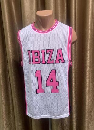 Майка сетка белая с розовым Ibiza, размер L