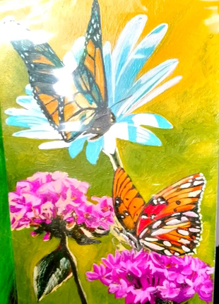 Картина. Бабочки. Масло/холст(30см × 20см).