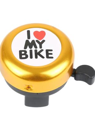 Звонок DN BL-005 I love my bike, золотой (BL-005-gold)