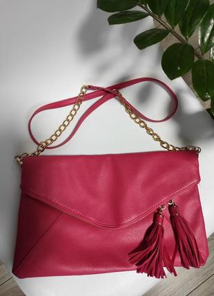 Сумка сумочка через плече клач рожева рожева портфель accessories