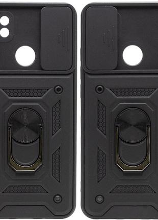 Противоударный чехол для Xiaomi Redmi 9C Черный кольцо магнит