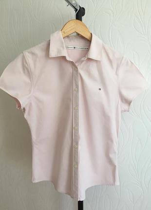 Розовая блуза с коротким рукавом tommy hilfiger