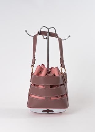 Женская сумка торба темно розовая пудровая сумка мешок сумка