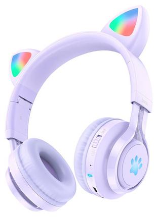 Бездротові навушники Hoco “W39 Cat ear” для дітей Purple
